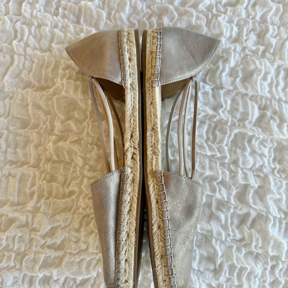 Eileen Fisher Lee Metallic Suede Espadrille Flat Size 10 - Picture 3 of 11